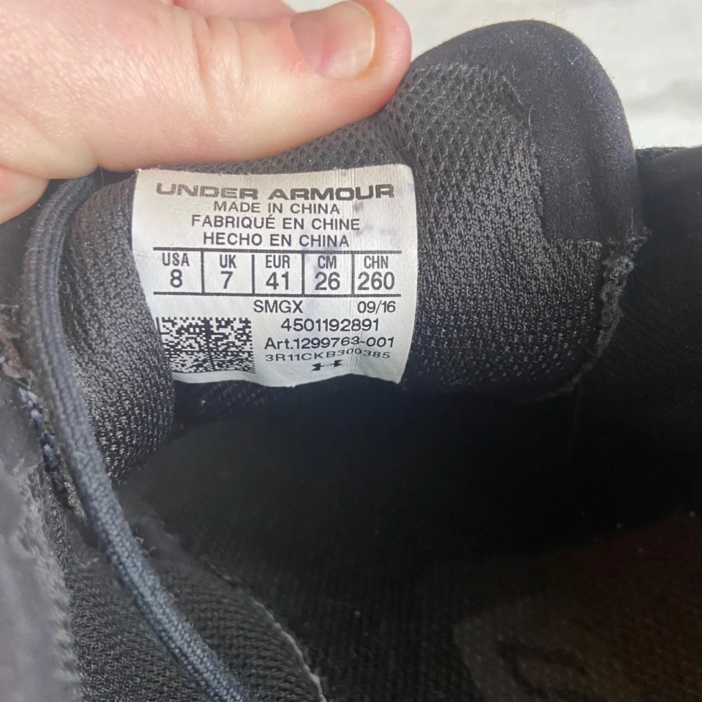 ** Under Armour charged knit suede sneakers 8